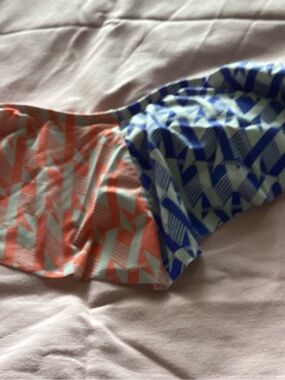 bp Two-Tone Coral and Royal Blue Patterned Women’s Swim Bottoms
